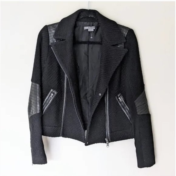 Vince Wool & Leather Moto Jacket - Picture 2 of 4